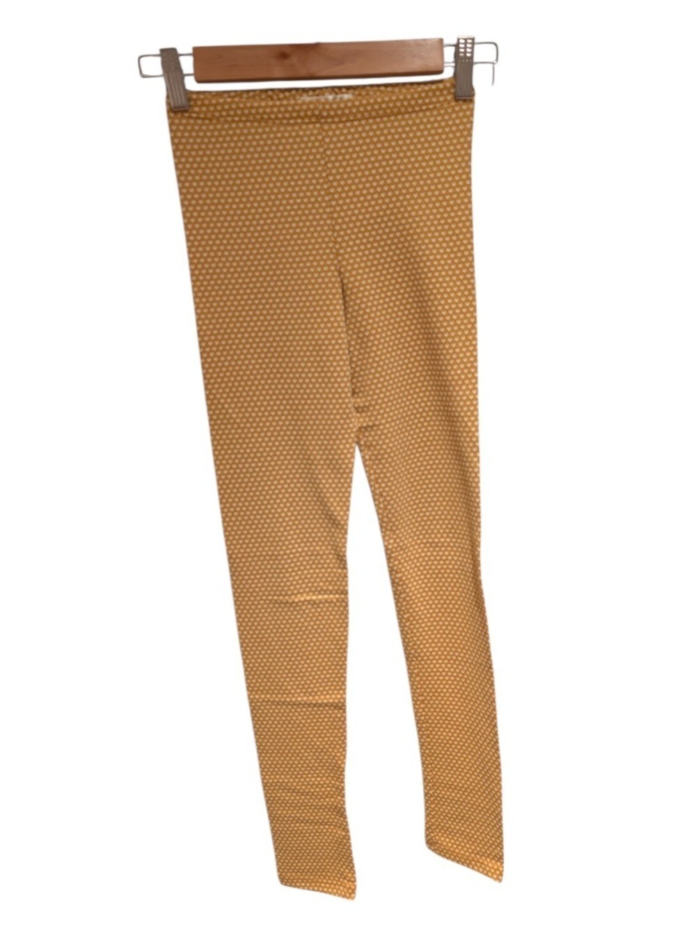 JOAH LOVE golden yellow & white textured hearts leggings - size 14